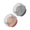2pcs Bath Body Brush Round Shaped Fine Teeth Rich Foam Deep Cleansing Silicone Shower Brush Grey Pink