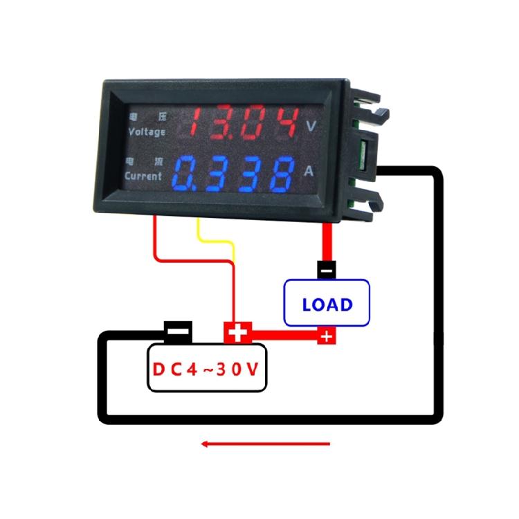 LED Voltmeter Ammeter Red & Blue Digital Multimeter Display Voltage Current Test