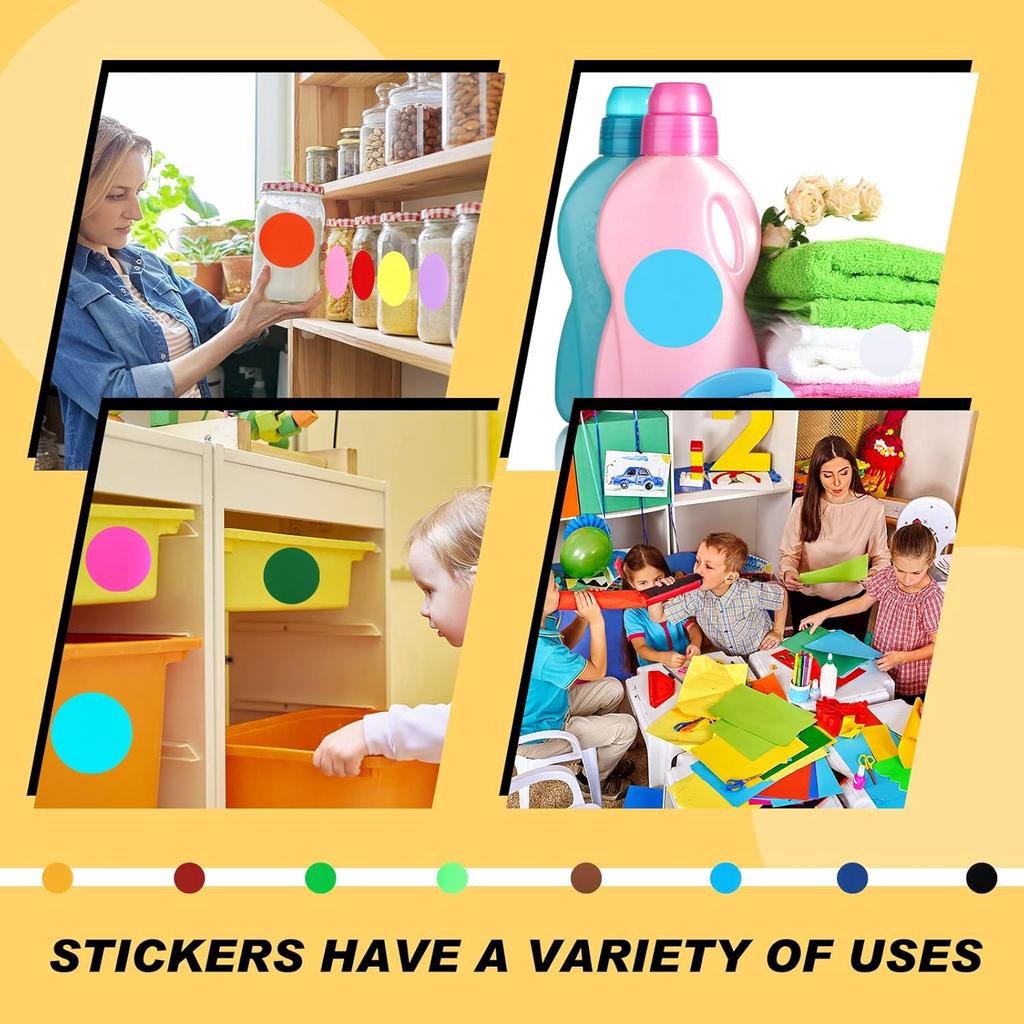 240 Pieces 3 Inch 20 Colors Colored Labels Circle Stickers Colored Dot Stickers Large Labels Coding Sticker Self Adhesive Dot Circle for Coloring