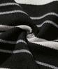 TRILLION Washable Striped Button Collar Neck Knit [Black]