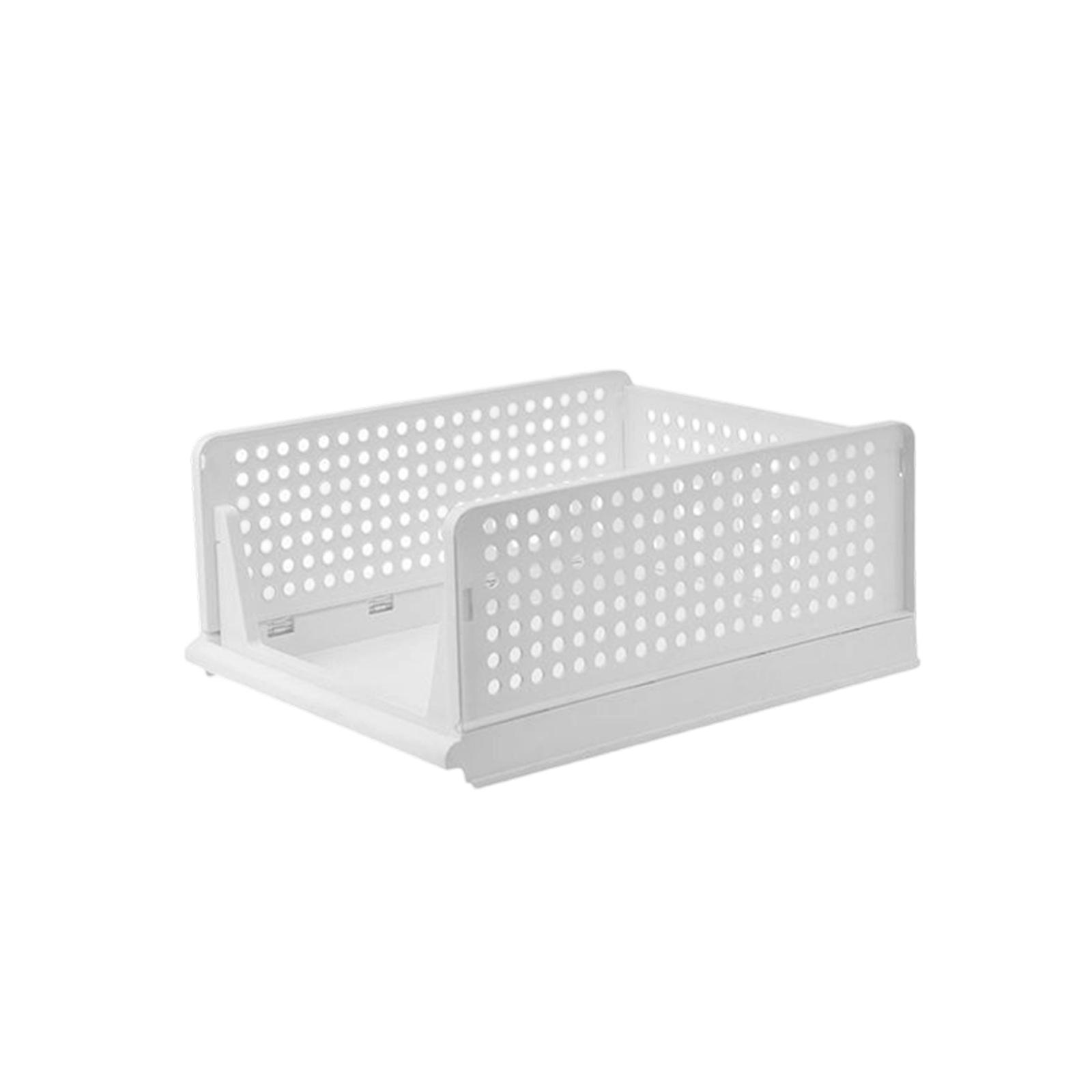

Plastic Drawer Storage Basket Organizer for Closet Cabinet Home Use Stackable and Ventilated Design Space Saving Storage Container One Size білий