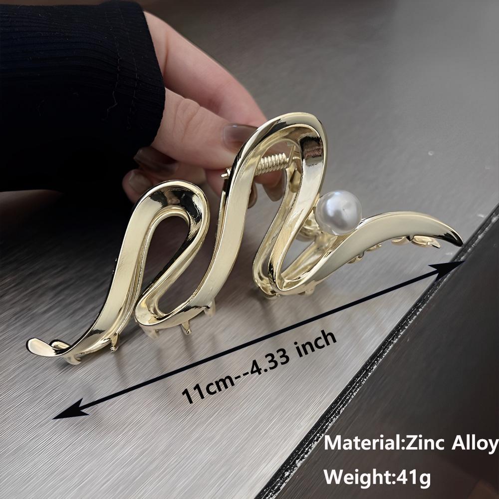 Geometric Metal Hair Claw Clips For Women Girls Headwear Fashion Pearl Shark Hair Crab Hair Accessories