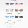 Rimless Rectangle Sunglasses For Men Women Hexagon Shade Eyewear Frameless  Wooden Vintage Glasses