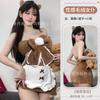 Processing erotic underwear hollow love chest sexy cat ear plush female split leaking navel uniform