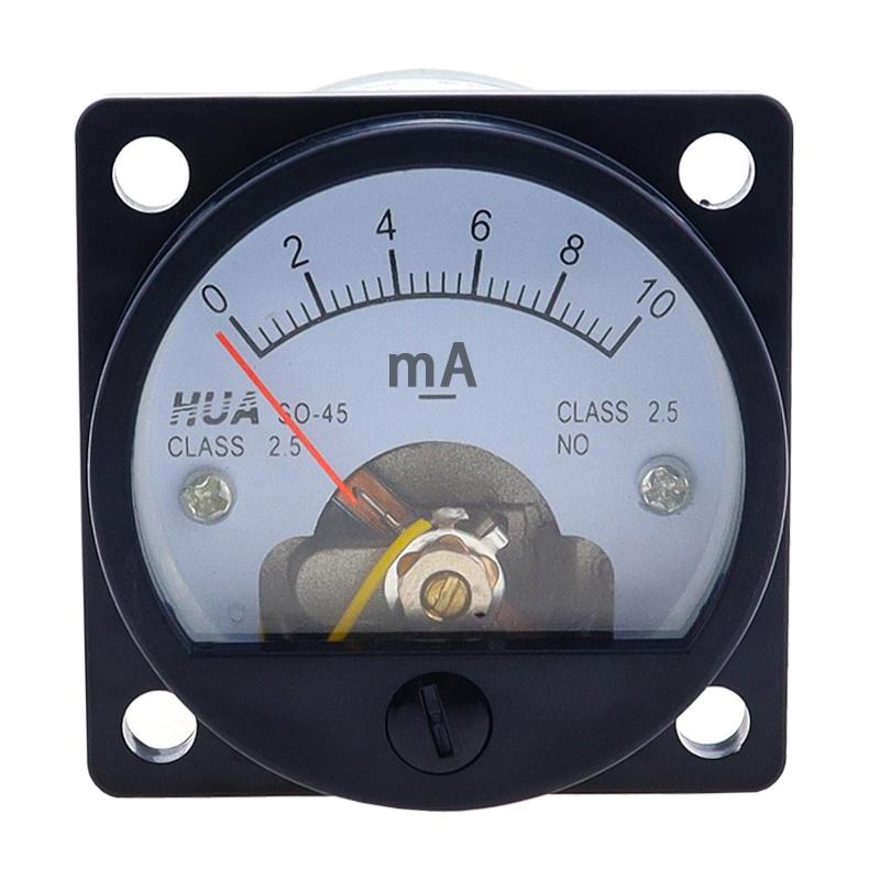 1 Piece 2.5 Accuracy DC 0-100mA Ammeter SO-45 Class Round Analog Panel Meter Black tester amperometro 20ma analog ampermeter