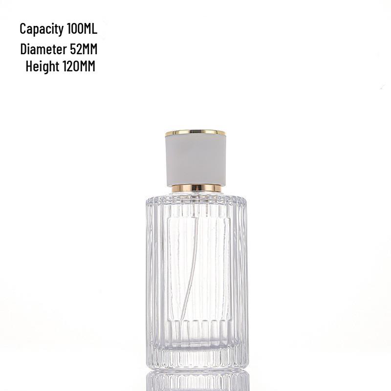 15 Threaded Vertical Stripe Transparent Perfume Spray Decanting Bottle