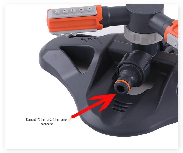 Multi-Function Plastic Three-Arm Garden Sprinkler, Water-Powered Automatic Rotation