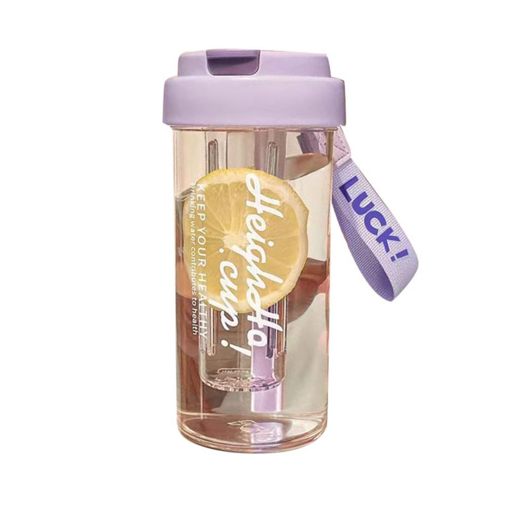 

Large Capacity Juice Flower Tea Cup 600ml High Temperature Resistant Water Cup Tea Compartment Separation Straw Mug фіолетовий