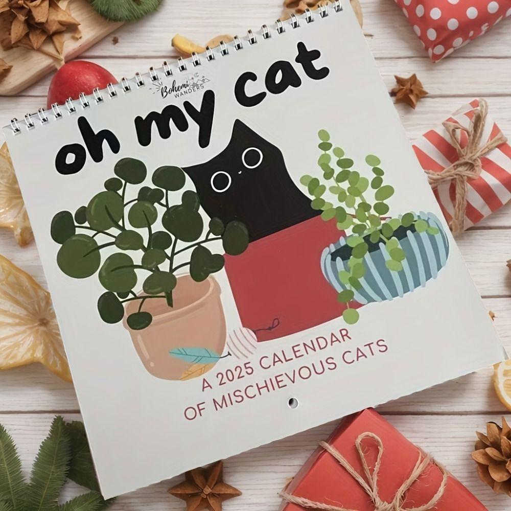 

2 шт. настенный календарь Oh My Cat озорные кошки планирование времени смешной непослушный кот календарь домой белый