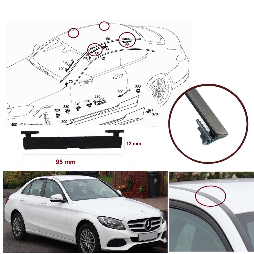 ESR576 Roof Flap Rack Port Cover Trim A2057504100 for Mercedes C W205 95*12 Mm