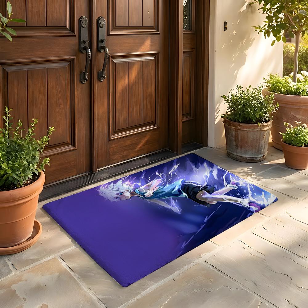 Floor Mat Soft Flannel Rug Non-Slip Absorbent Mat for Bathroom Bedroom Home Decor H-Hunter and H-Hunter Anime