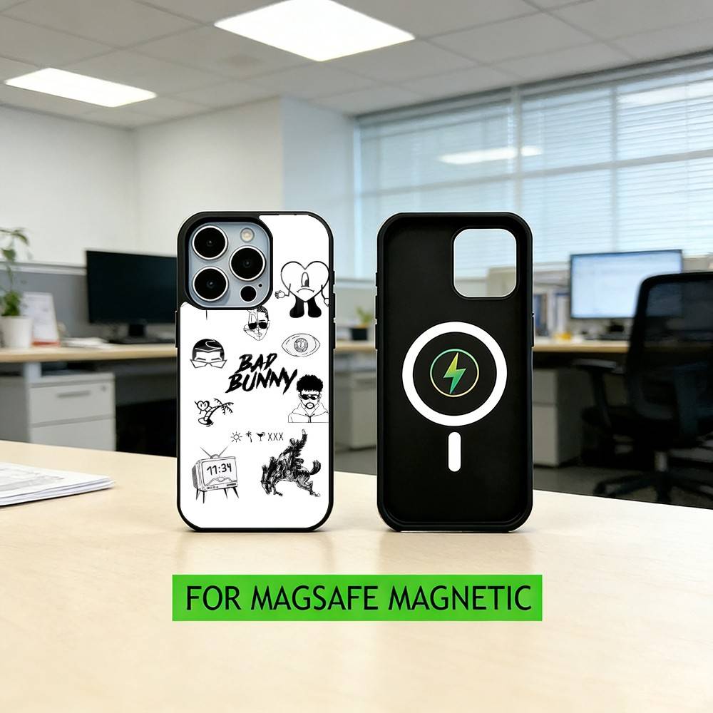 Bad B-bunny F-fondo Phone Case For iPhone17,16,15,14,13,12,11 Plus,Pro Magnetic For Magsafe Wireless Charging iPhone12
