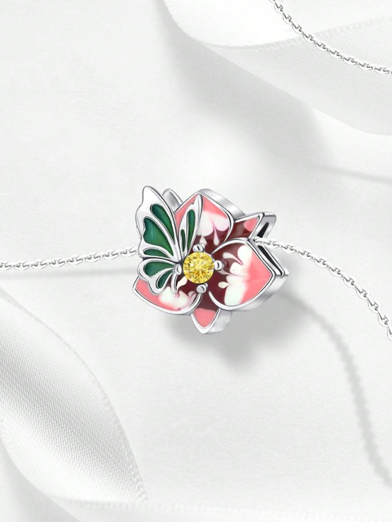 Frühlingsblumen Kleeblatt Perlen Anhänger Kupferbeschichtet Passende Anhänger Kupferoriginal Armband Für Schmuckherstellung DIY Anhänger