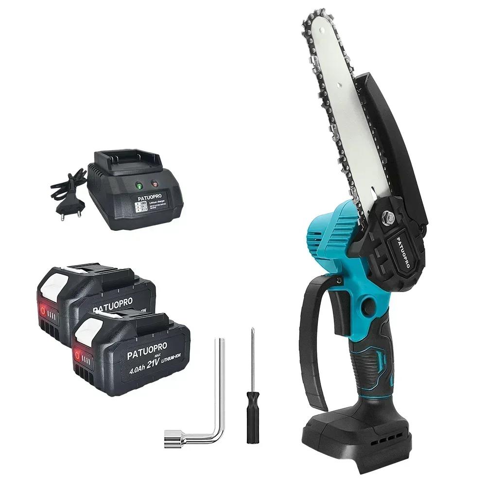 6inch Brushless Electric Chain Saw Cordless Portable Tree Branch Logging Chainsaw Woodworking Garden Tool For Makita 18V Battery