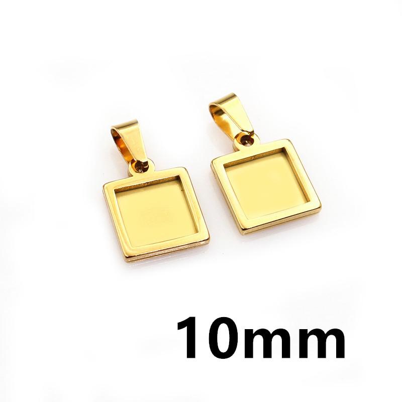 5pcs Stainless Steel 10x25mm 10x50mm Inner Size Rectangle Square Pendant Cabochon Blank Base Setting Tray for DIY Jewelry Making