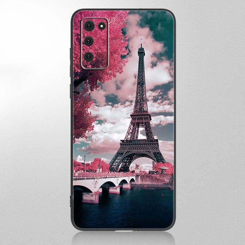 Love Paris Eiffel Tower Case For Samsung Galaxy A12 A02S A22 A32 A52 A72 A71 A51 A41 A31 A21 A11 A50 A70 A10S A20S Black Cover