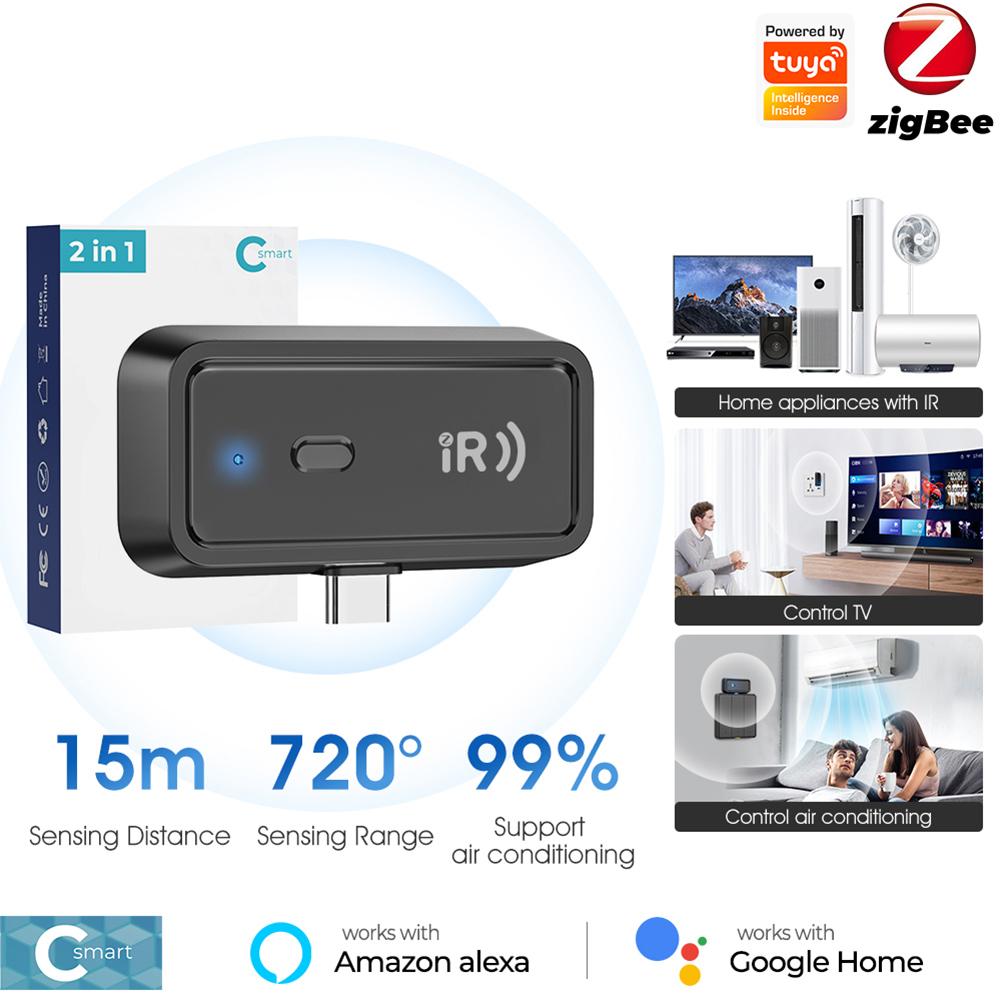 Для Zigbee Умный ИК-пульт дистанционного управления Совместимый с Alexa и Google Home Инфракрасный Универсальный Пульт ДУ для Умного Дома China Mainland