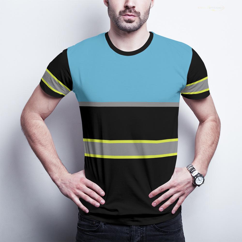 T-shirt da Lavoro di Sicurezza 3D in Cotone da Uomo - Traspirante, Assorbente il Sudore, Comoda a Maniche Corte, Uniforme Sportiva