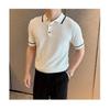 Summer New Fashionable Knitted Men's Polo Shirt, Chic Short Sleeve Slim Fit Casual Turn-Down Collar T-Shirt Trend