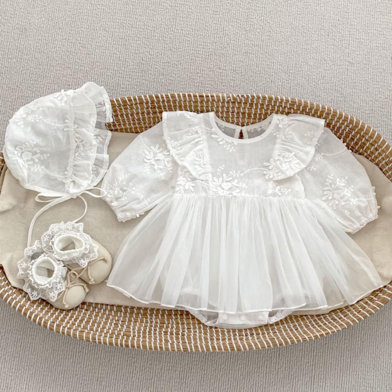 Ka You Dou Baby Girl Short Sleeve Mesh Princess Romper Dress 73cm