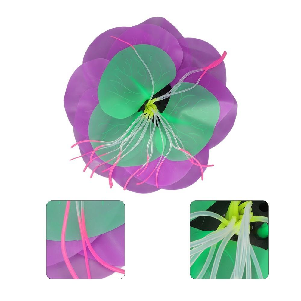 

Moves Naturally Fish Tank Ornaments Silicone Lotus Aquarium Decoration Aquarium фіолетовий