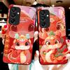 New Cartoon Snake For Samsung Galaxy A15 5G 54 4G 51 50 24 35 90 71 12 51 53 52S 80 22 34 Black Tempered Glass Phone Case