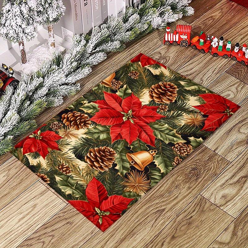 Crystal Velvet Large Rectangle Holiday Home Decor Print Area Rug - Carpet Chair Mats - Non-Slip, Durable, Decorative Poly