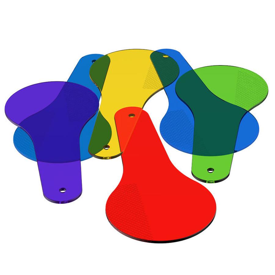 6/12pcs Light-transmitting Color Sheet Primary Color Synthesizer Optical Principles Scientific Experimental Props Study Tool XJM