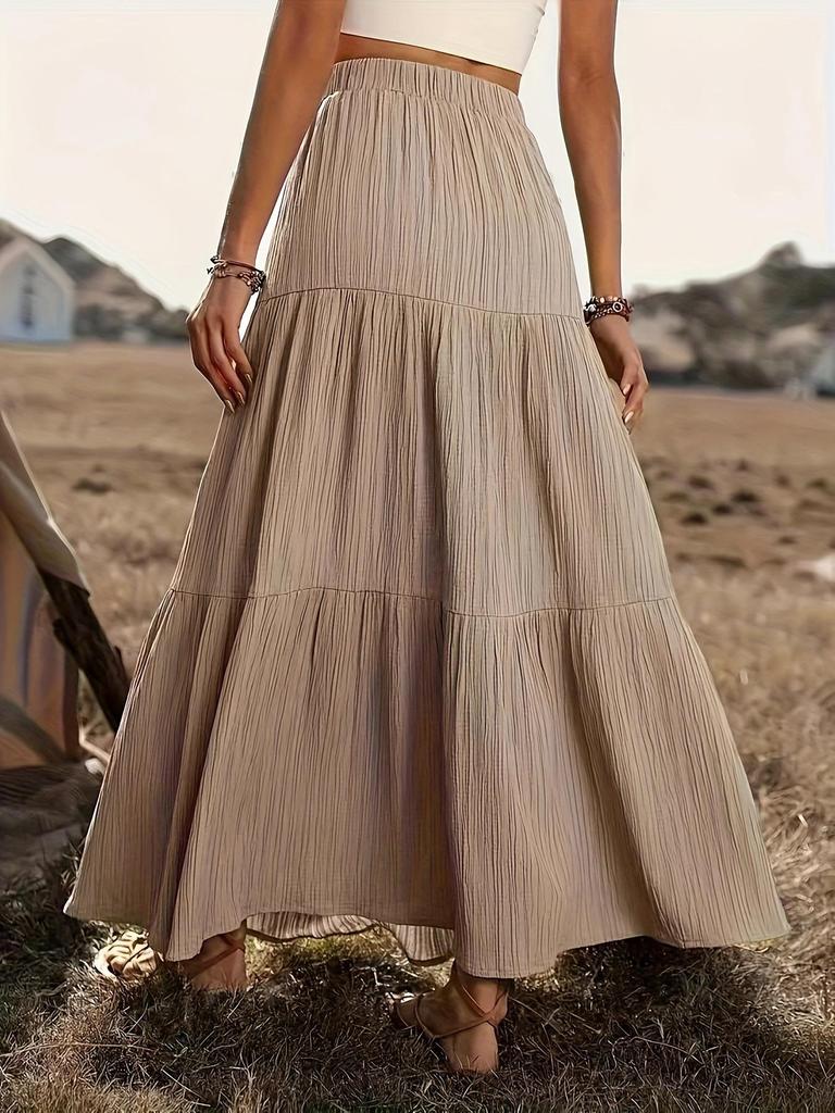 2024 Spring & Autumn Women's Patchwork Long Dress Midi Skirt