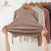 Kids Girls Solid Color Round Neck Long Sleeve Knitted Pullover Casual Sweater