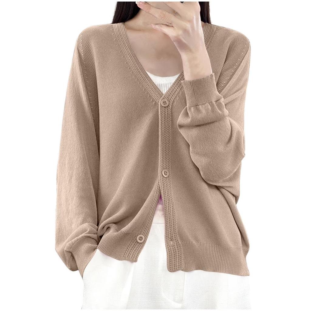 Women's Lightweight Knit Button Front Cardigan Shawl Jacket for Casual Everyday Wear