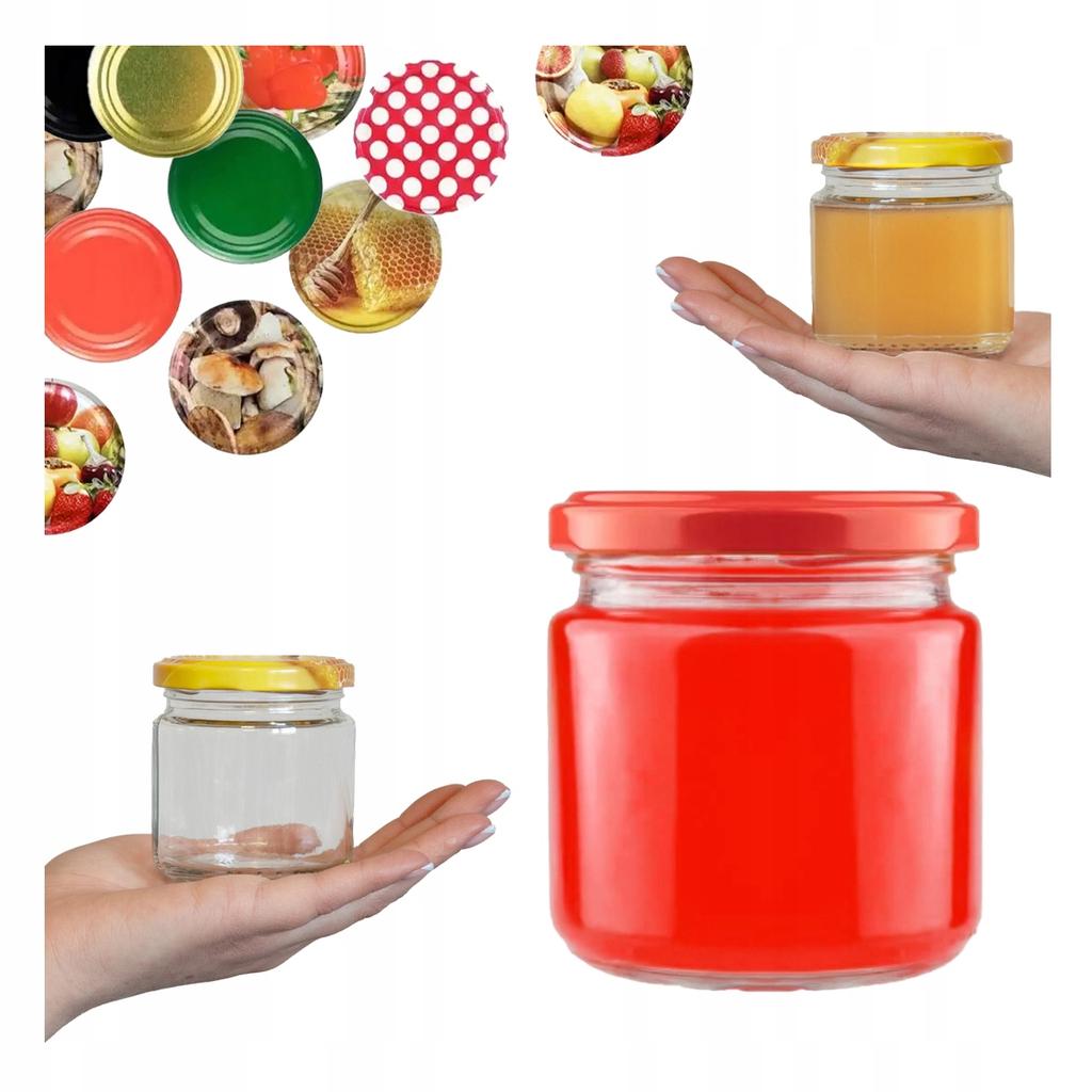 48X Słoik 200Ml + Wieczko Fi66 Dżem Przetwory Monoporcja Desery Miód