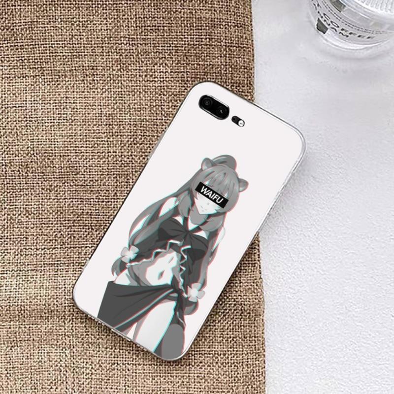 Hentai Harajuku Anime Girl Case Phone Case For Huawei P50 P40 P30 Pro Mate 40 30 Pro Nova 8 8i Y7P Honor Transparent Phone Cover
