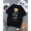 Cute Bear Printed Summer Women's T-shirt Light Luxury Trendy Brand Y2K Loose Casual Short Sleeved Top