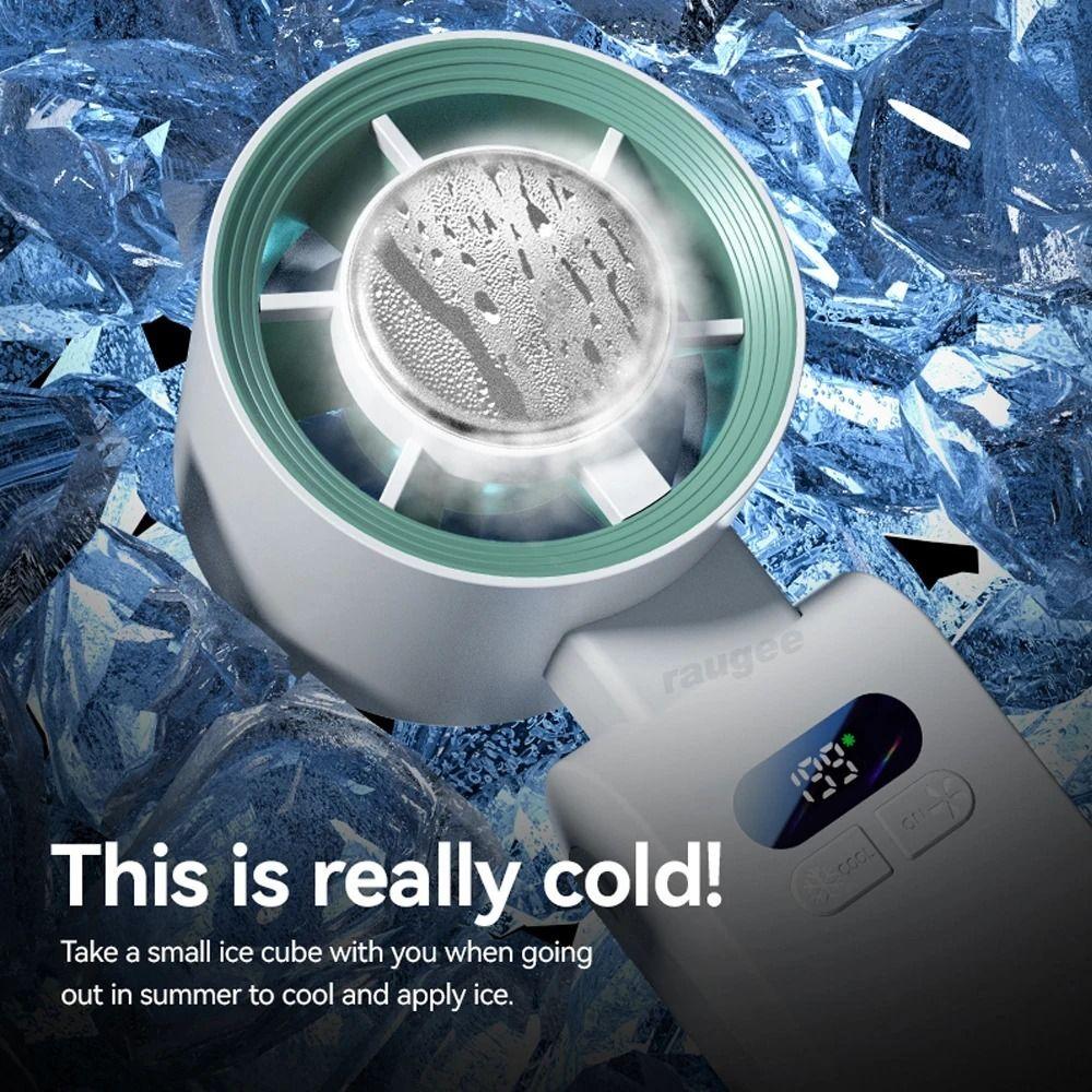 Semiconductor Refrigeration Mini Handheld Fan LED Display Powerful Turbo Fan  Outdoor Travel