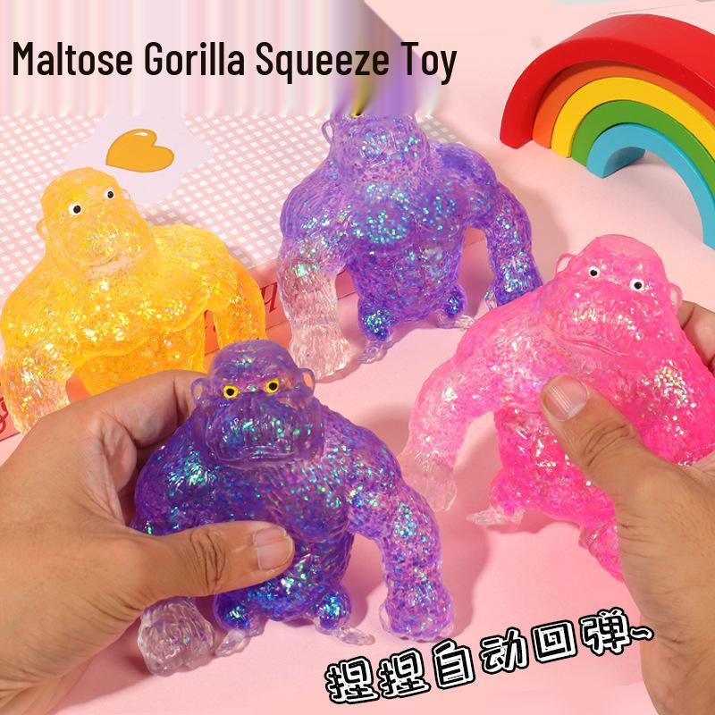 Kreatives Gorilla Stressspielzeug: Mehrfarbige Stretch- & Quetsch-Sandkunst