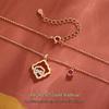 Tichiya Women's Red Agate Four-Leaf Clover Necklace In S925 Sterling Silver with Ruyi Knot Clavicle Chain.