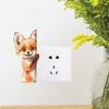 Cute Cartoon Fox Switch Sticker Self-Adhesive Removable for Living Room Bedroom Socket Home Decor Wall Art