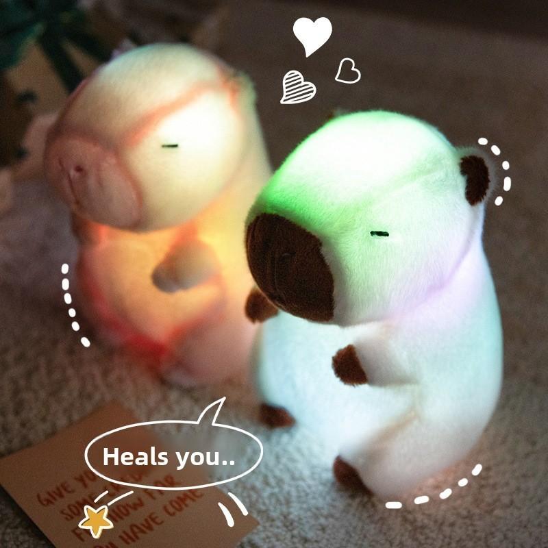 Plush Toys Capybara That Emit Light Childrens Cartoon Animal Toys Gifts Holiday