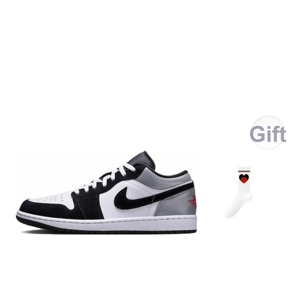 Air Jordan 1 Low SE Hvit Svart Matt Sølv Herre Sneakers Ild-Rød HF3148-106