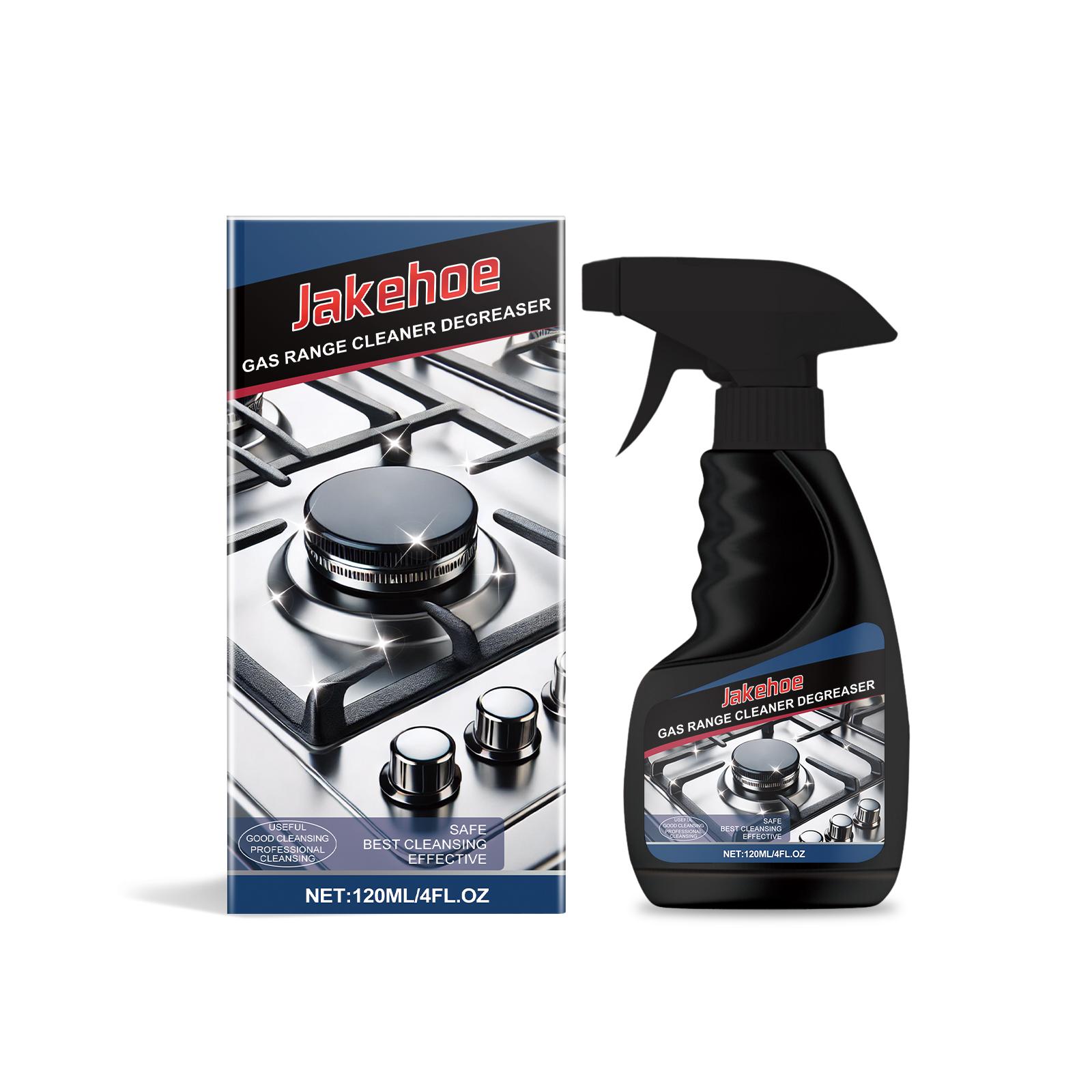Jakehoe Gas Stove Cleaner Spray Removing Tough Grease Stains Polishing Restore Luster Multifunctional Kitchen Cleaning Tool 120ml boxed