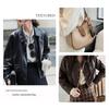 Multi-Colored Snap Button Leather Jacket with Hidden Closure