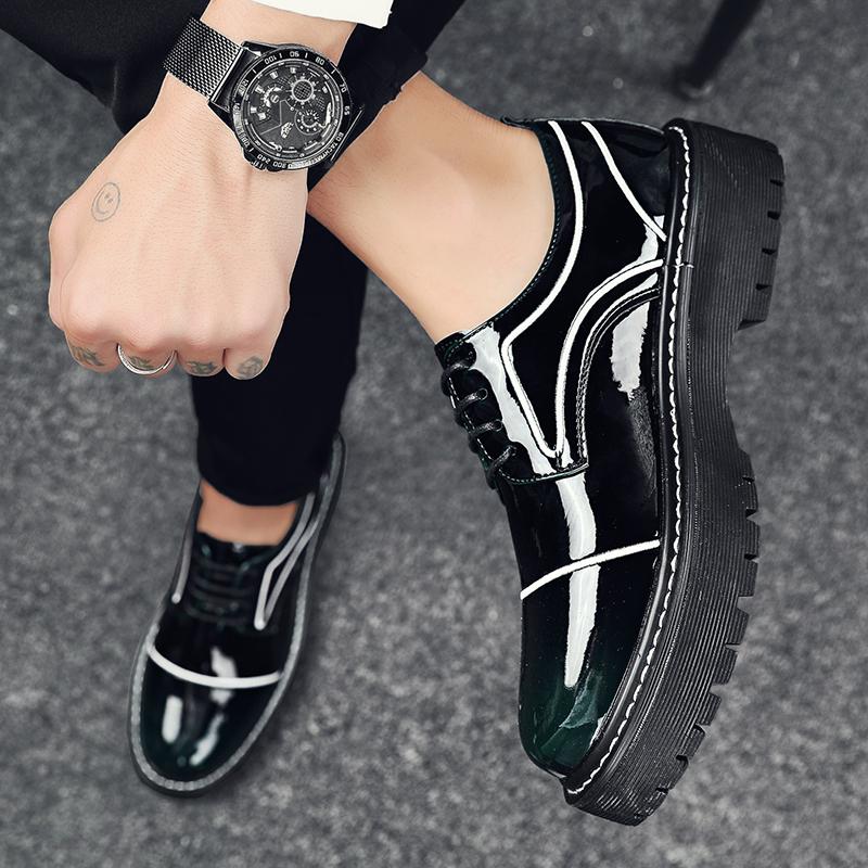 Scarpe Casual da Uomo in Pelle Stile Britannico Moda Punta Tonda Classica Scarpe Oxford Antiscivolo per Esterno Scarpe Eleganti da Lavoro di Qualità con Fondo Spesso