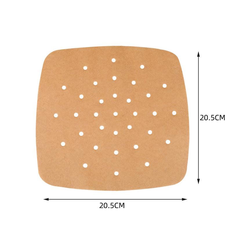 Square Oil-Absorbing Air Fryer Paper with Holes for Baking, Oven, and Steaming