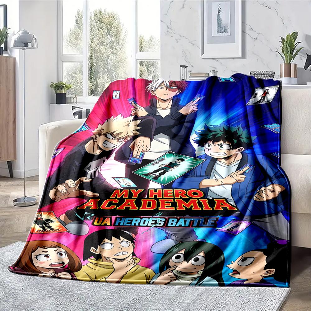 My Hero Academia Theme Printed Blanket - Perfect for Couch, Bed, Travel & Outdoor Use | Machine Washable, Cozy & Durable.