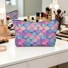 Cosmetic Bag Portable with Zipper Large Capacity Bag Floral Print Compact Travel Makeup Organizer for Cosmetics And Small