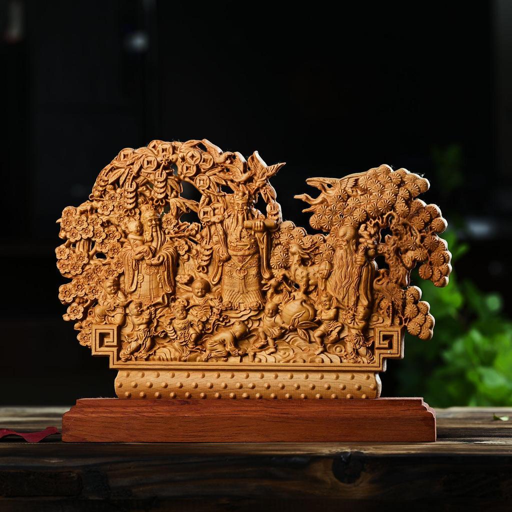 Dragon Horse Spirit Carving - Cliff Cypress Wood Decoration for Home/Office, Housewarming, or New Beginnings