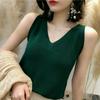 Summer Women's Outer Wear Sleeveless Ice Silk Camisole Knitted Sweater Loose V-neck Short Bottoming Shirt Top