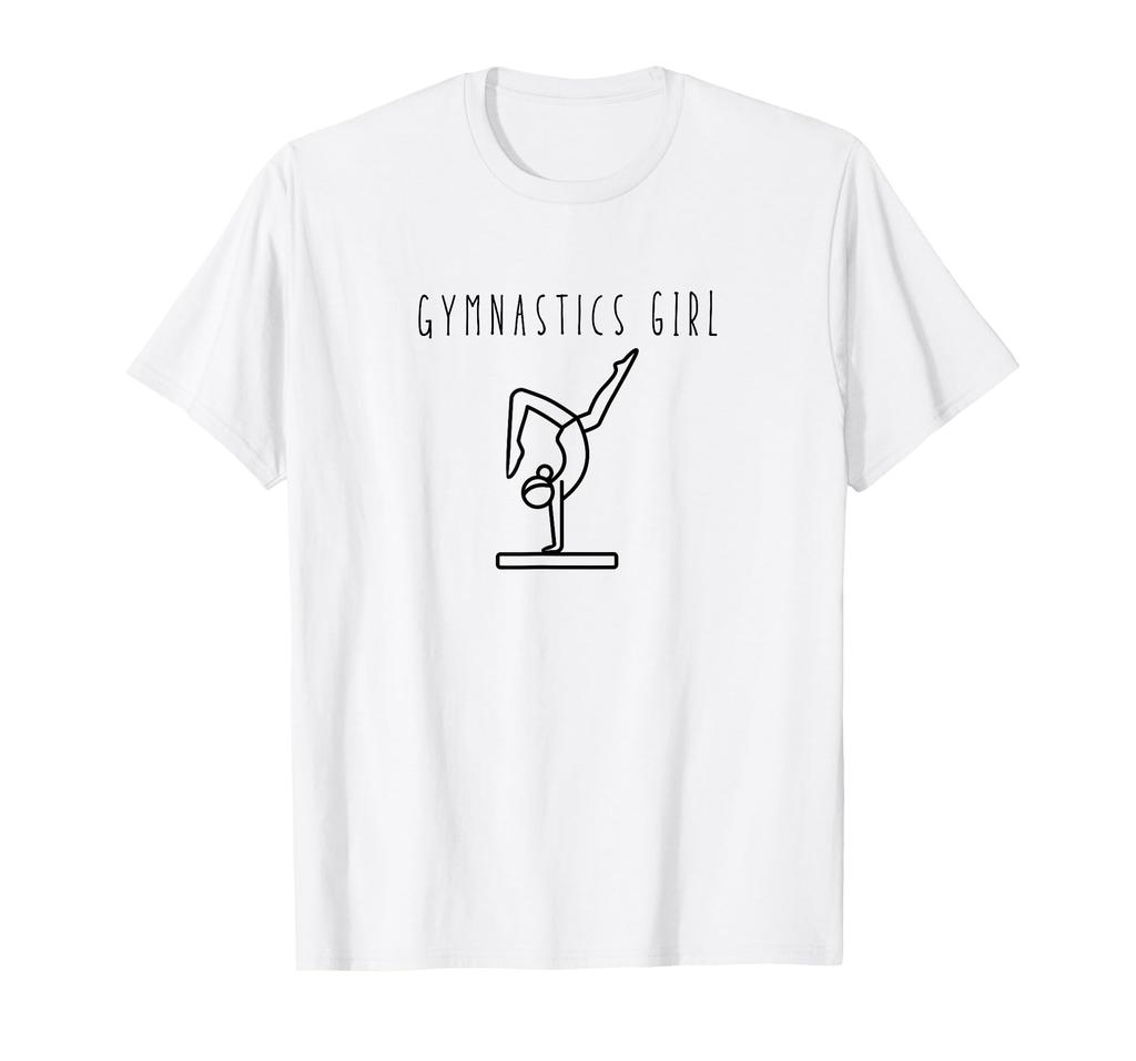 CUTE GYMNASTICS GIRL Gymnastik Strichmännchen Schwebebalken T-Shirt