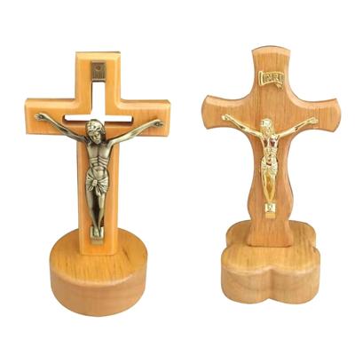 Catholic Table Wood Cross with Magnetic Stand Crucifix Cross Sculpture Religious Christian Gift Church Home Decorations